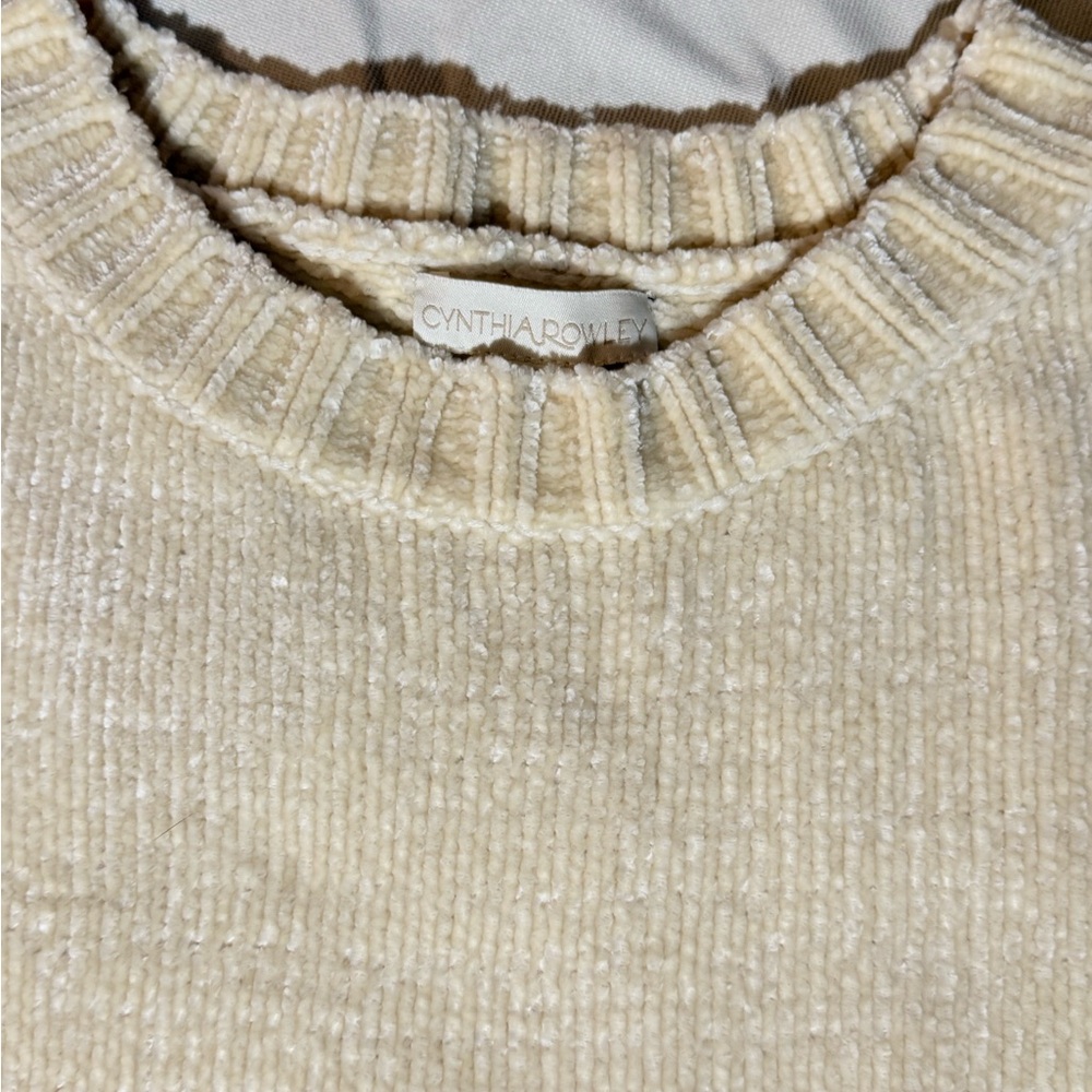 Cynthia Rowley Textured Cream Sweater